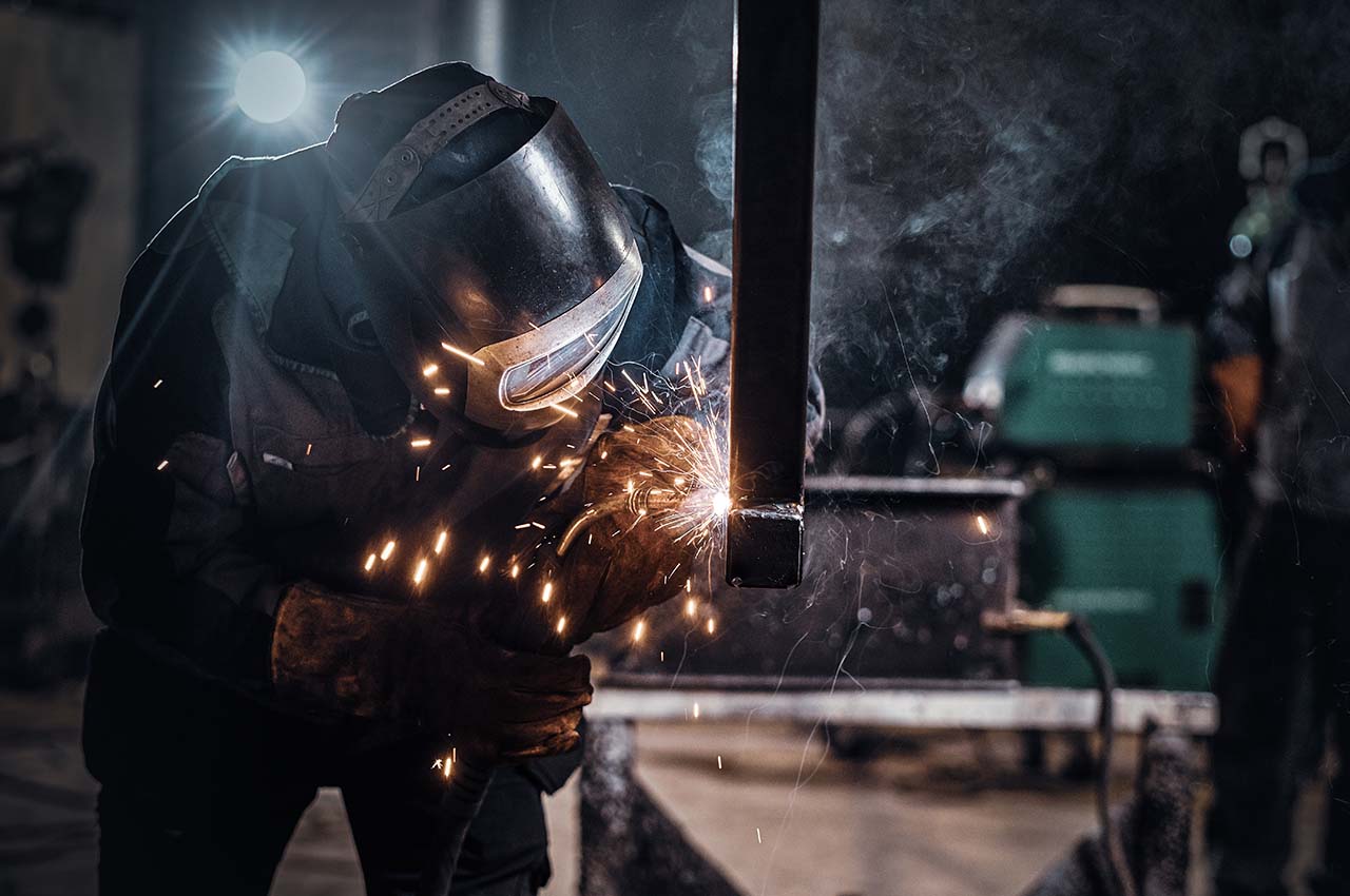 person welding